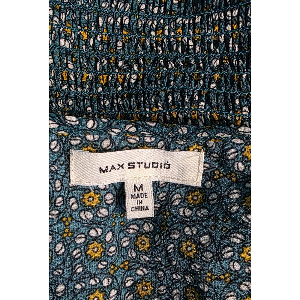 Max Studio Green Floral Print Maxi /Midi Dress Size medium - Picture 3 of 4